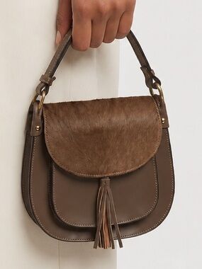 Thick leather Saddle handbag